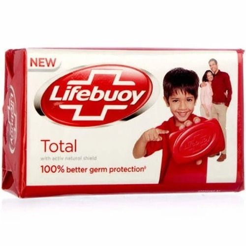Rectangular Shape Red 125 Gram Weight Low Foam Lifebuoy Soap