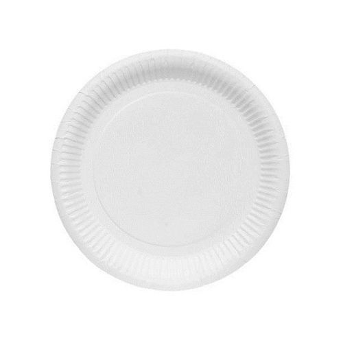 Recyclable And Eco Friendly Plain Round White Disposable Paper Plates 