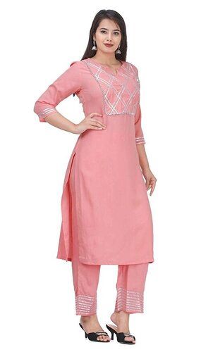 Pink Women Comfortable Printed Casual Wear Palazzo Suit