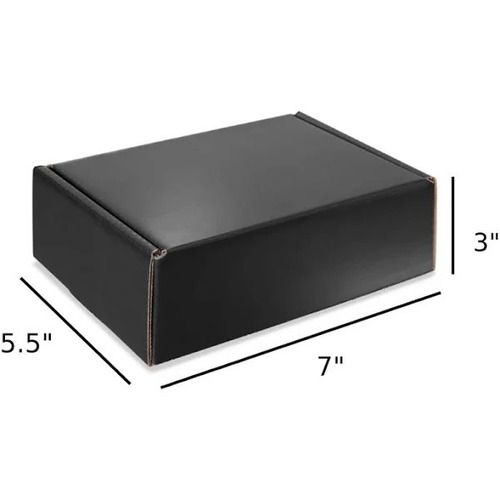 Semi-Automatic 2 Kilogram Capacity Rectangle Shaped Plain Black Corrugated Shoe Box