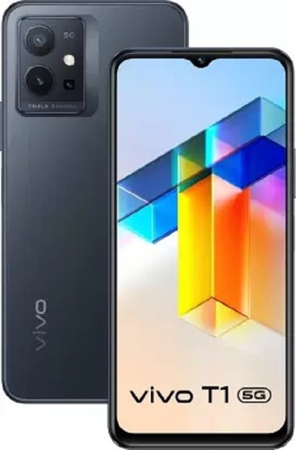 Vivo T1 5G Smartphone - 6 GB RAM, 128 GB Internal Storage | 6.4 Inch AMOLED Display, Qualcomm Snapdragon 680 Processor, 5000mAh Battery, Starlight Black Color