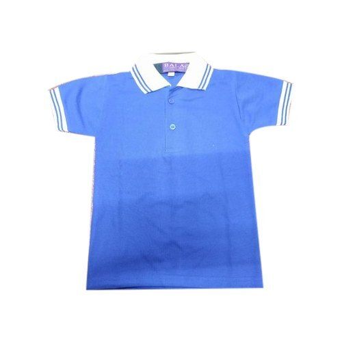 Breathable Skin Friendly Comfortable Plain School Uniform T-Shirts Collar Style: Straight