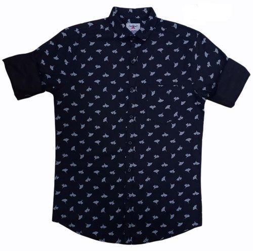 Casual Wear Breathable Short Sleeves Printed Cotton Mens Shirt Age Group: 19 Above