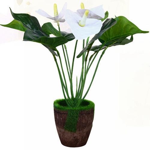 Elegant White Artificial Flower Pot