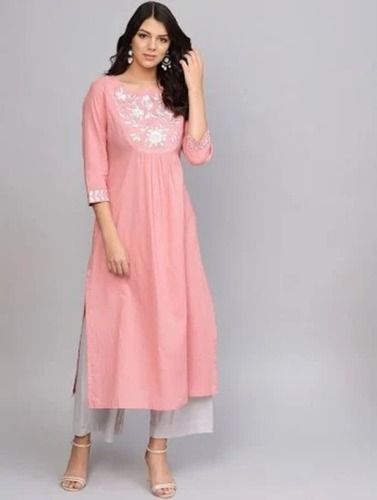 Embroidered Pattern 3/4Th Sleeve White And Pink Ladies Palazzo Suit Load Capacity: 540  Kilograms (Kg)