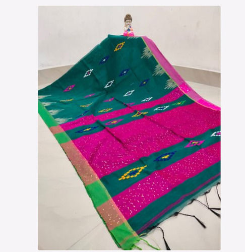 Multi Color Printed Pattern Traditional Wear Cotton Silk Saree