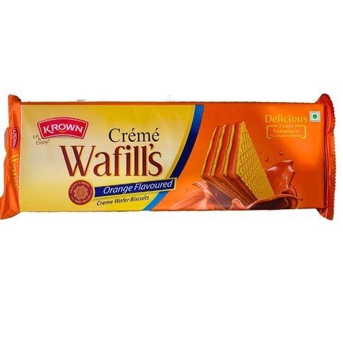 Crunchy Delicious Creamy Orange Krown Sweets Wafers