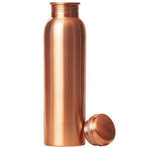 Scratch And Rust Resistance Glossy Fine Finish Plain Brass Water Bottle