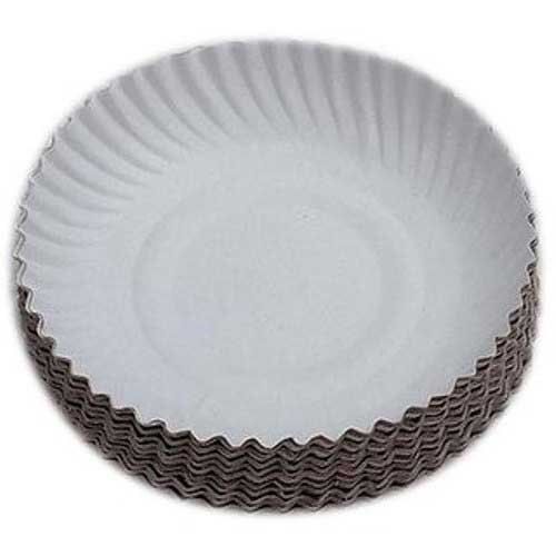 Glossy White Paper Biodegradable Bagasse Disposable Plates