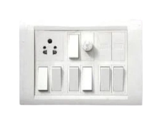 White Plastic Rectangular 5 Pin Plug Electrical Switch Boards 