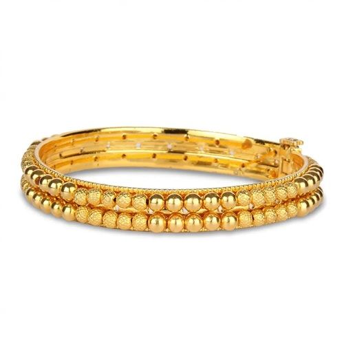 Women Fancy Occasional Wear Delightful Designed Round Antique Gold Bangle 