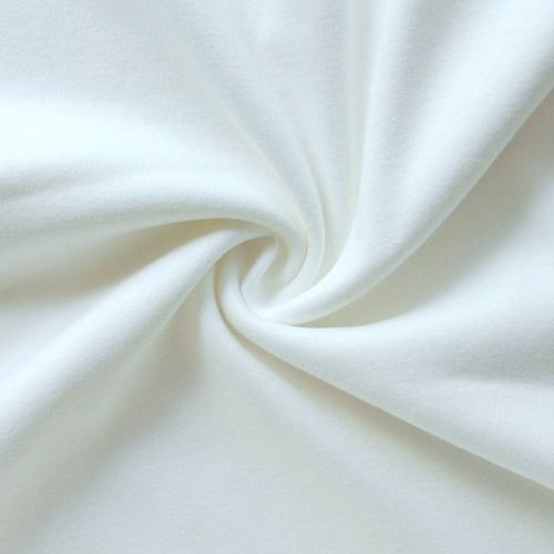 Wrinkle And Shrink Resistance Lightweight Comfortable White Plain Cotton Fabric - 100% Cotton, All Season Fabric, Knitted Style, Soft Touch