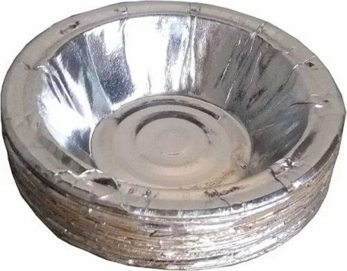 100% Eco Friendly Lightweight Round Plain Disposable Silver Coated Paper Bowl