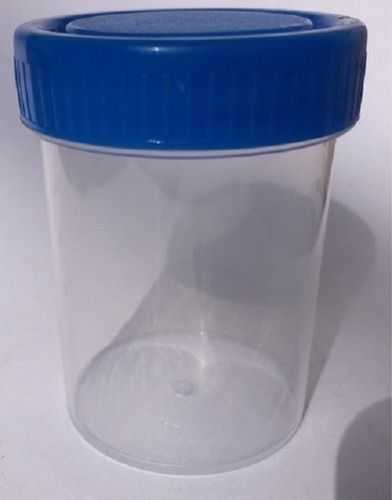 50ml Capacity Transparent And Blue Round Plastic Urine Container