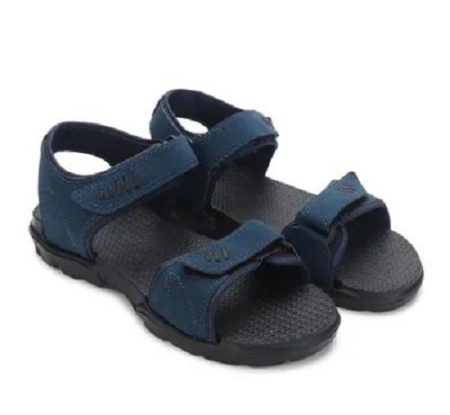 Black And Blue 7 Inch Size Flat Comfortable Mens Sandal 