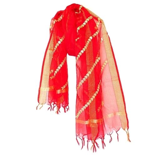 Red &Golden Ladies Party Wear Embroidered Fancy Dupatta