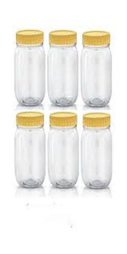 Yellow White Light Weight And Round Transparent Plastic Jar