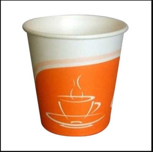 Orange And White 90 Ml Capacity Disposable Printed Paper Cups  Grade: Commercial