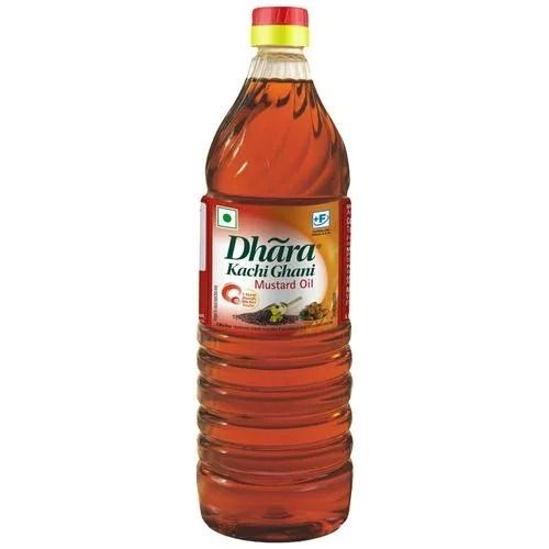Pack Of 1 Liter Commonly Cultivated Dhara Kachi Ghani Mustard Oil
