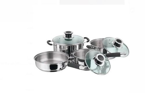 Pack Of 4 Set Round Shape Heavy Gauge Stainless Steel Material Slivers Cookware Set