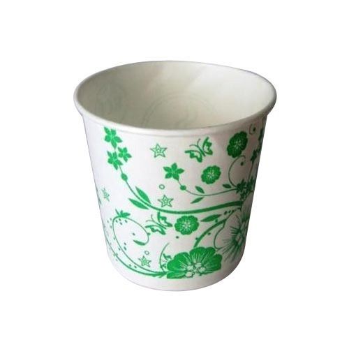 White And Green Printed Pattern High Quality Paper Disposable Cup, 70 Pieces Pack