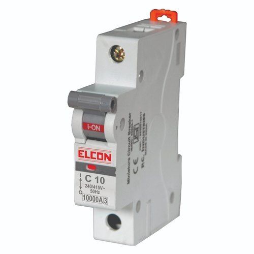 White 10 Ampere Single Pole C Curve Mcb Circuit Breaker