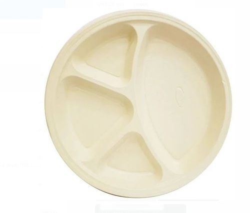 12 Inches, Compostable And Recyclable 4 Compartment Plain Round Disposable Plastic Plate