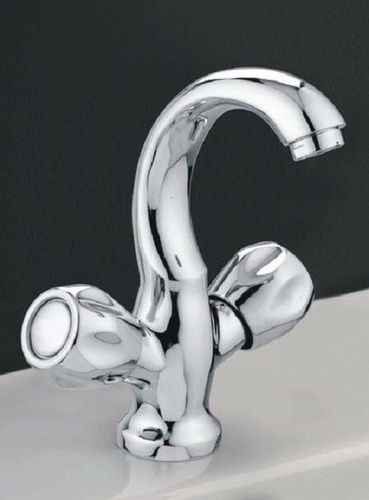 6 Inch Size Silver Polished Finish Deck Mounted Stainless Steel Swan Neck Water Tap