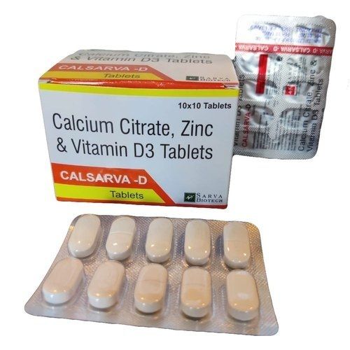 Calsarva-D Calcium, Zinc And Vitamin D3 Tablets, 10x10 Tablets Pack