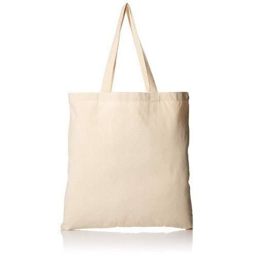 Comfortable Light Weight Plain Cream Cotton Carrier Bag