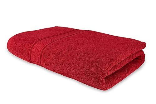 Cotton Red Color Large Super Absorbent Bath Towel