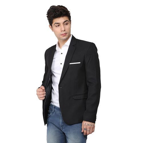 Black Men'S Regular Fit Single Breasted Blazer Casual Formal Party Blazer