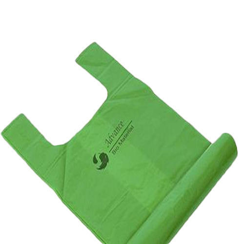 Recyclable Light Weight Plain Plastic Green Carry Bags