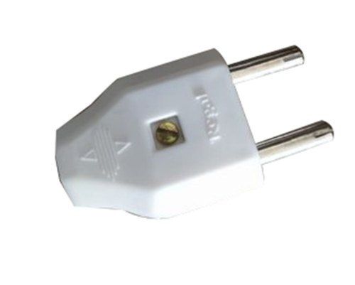 Shock Proof White Electrical Two Pin Plug