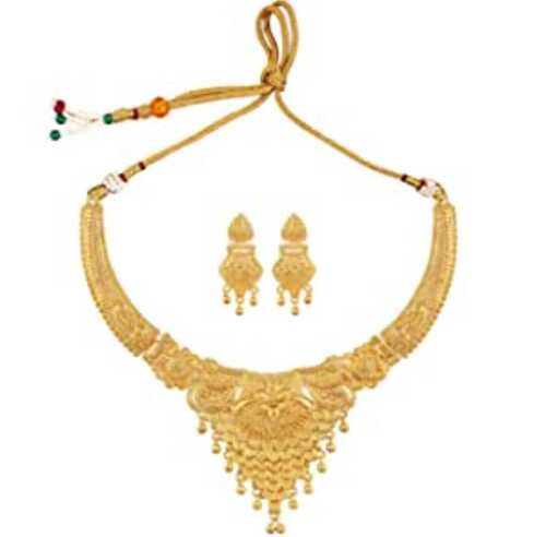 Skin Friendly Comfortable Party Wear Gold Necklaces 