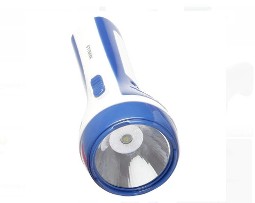 1 Watt Power Blue And White PVC Body Cool Rechargeable LED Torch Light