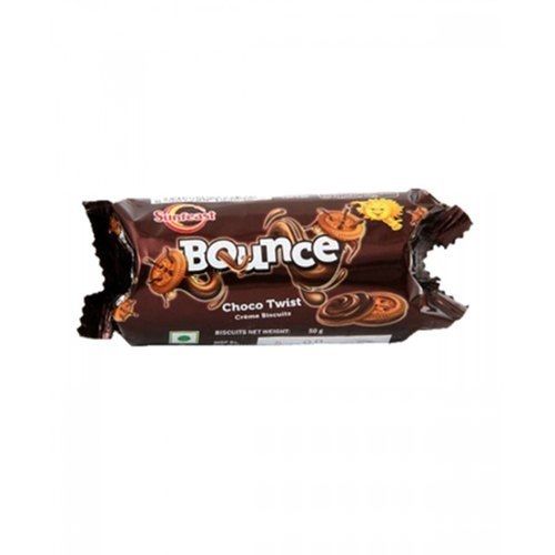 Delicious Tasty Sweet Sunfeast Bounce Choco Twist Chocolate Creamy Biscuit Fat Content (%): 4.1 Grams (G)