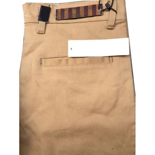 Washable Formal Wear Plain Classy Brown Mens Cotton Pant