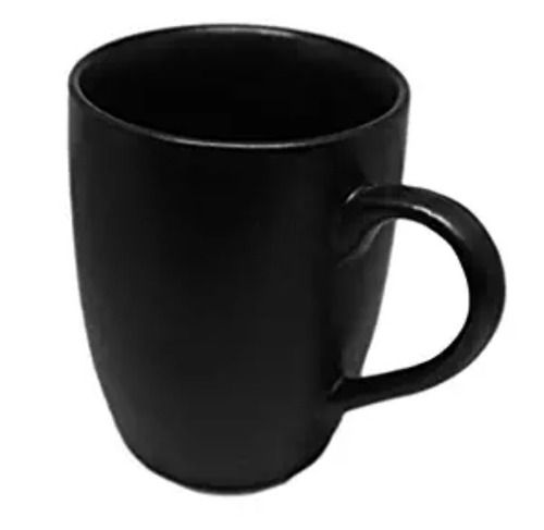 Height 6 Inch Plain Design Round Shaped Black Ceramic Coffee Mug