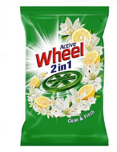 Pack of 1 Kilogram Active Wheel 2 in 1 Clean And Fresh Detergent Powder With 2% Loss On Drying And 4% Moisture