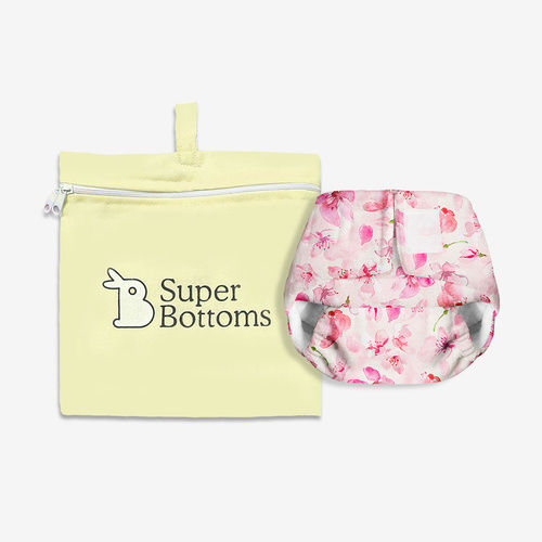 Reusable and Washable Cherry Blossom Newborn Fabric Diaper, For New Borns