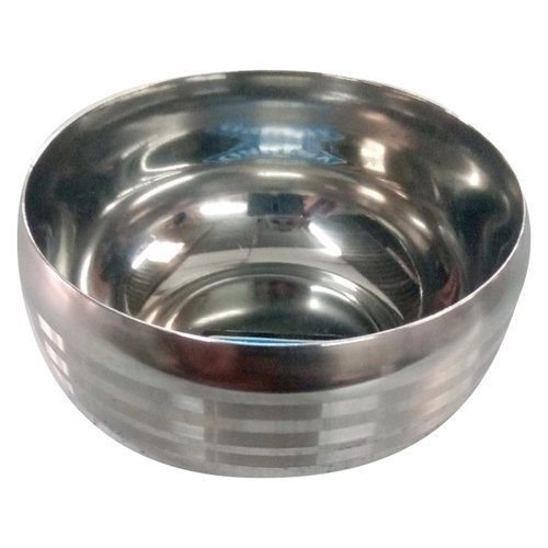 Scratch And Corrosion Resistance Chrome Finish Silver Stainless Steel Bowls  Size: Small