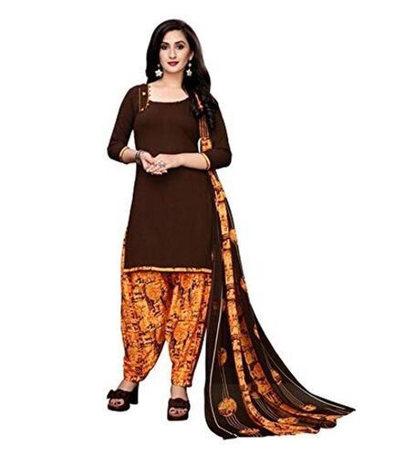 Unstitched Pure Chiffon And Cotton Salwar Suit