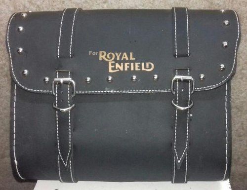 Black Leather Royal Enfield Double Belt Side Bag Application: Industrial