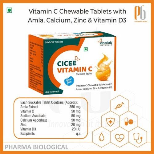 CICEE Vitamin C Sugar Free Chewable Tablets With Amla, Calcium And Zinc