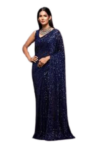 Casual Ladies Stylish Blue Designer Saree