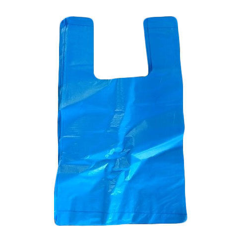 Long Durable Plain Simple Reliable Eco Friendly Plastic Blue Carry Bag