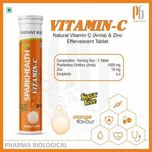Sparkhealth Sugar Free Orange Flavor Vitamin C Effervescent Tablets