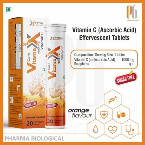 Vitama X Sugar Free Orange Flavor Vitamin C (Ascorbic Acid) Effervescent Tablet