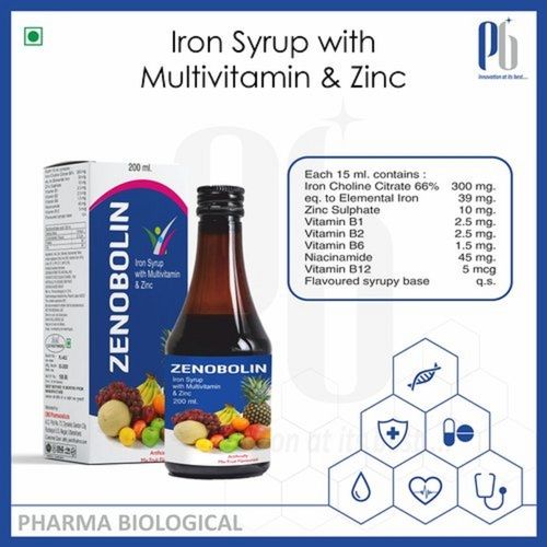 Zenobolin Iron Syrup With Multivitamin And Zinc, 200 ML Pack